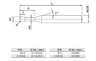 SCBN-B2 2-Flute CBN Deep Ball Nose End mill